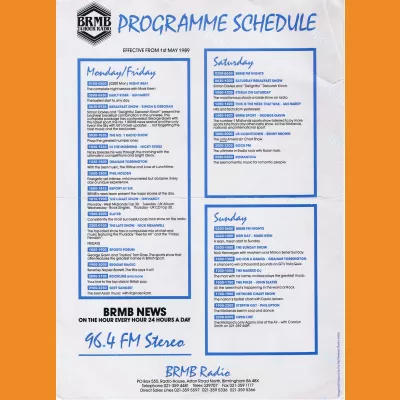 BRMB Programme Schedule 1989