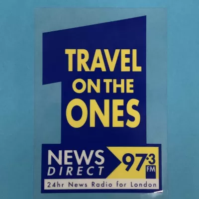 News Direct 97.3FM (LBC) "Travel on the Ones" sticker