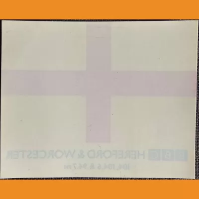 BBC Hereford & Worcester car sticker - England/St George's Flag