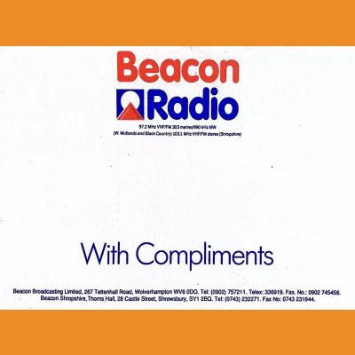 Beacon Radio Compliments Slip 1980s