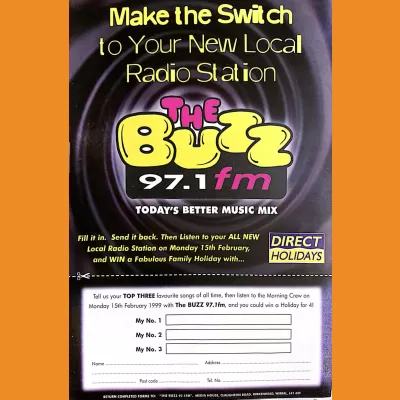 The Buzz 97.1 Wirral Competition leaflet 1999