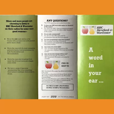 BBC Hereford & Worcester Promotional Leaflet 1990