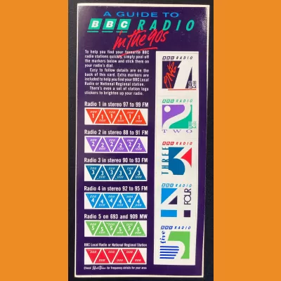 A Guide to BBC Radio in the 90s leaflet - stickers