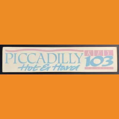Piccadilly Key 103 "Hot & Hard" window sticker - early 90s