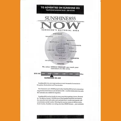 Sunshine 855 Information Sheet Summer 1993