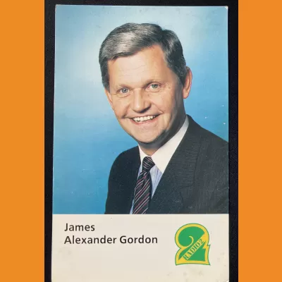 James Alexander Gordon BBC Radio 2 photocard - late 80s