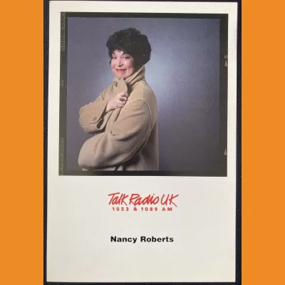 Nancy Roberts Talk Radio UK photocard 1990s