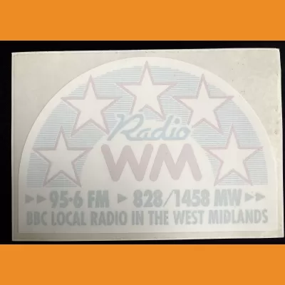 BBC Radio WM window sticker 1980s