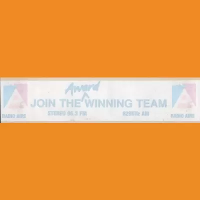 Radio Aire "Join the Award Winning Team" window sticker