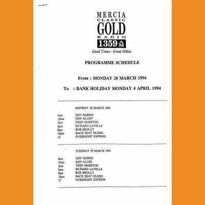 Mercia Classic Gold Programme Schedule March 1994