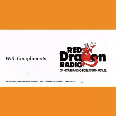 Red Dragon Radio Compliments Slip 1985