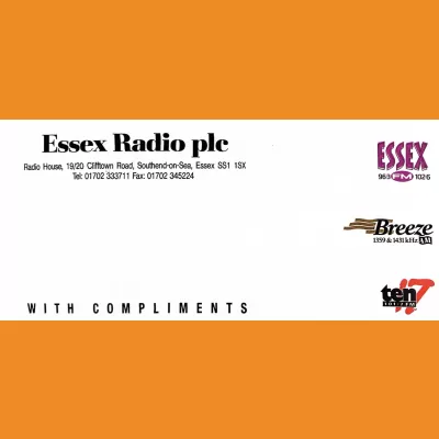 Essex Radio PLC Compliments Slip 1990s