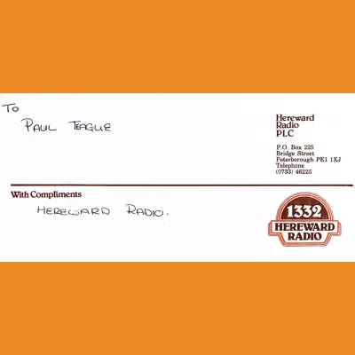 Hereward Radio Compliments Slip 1985