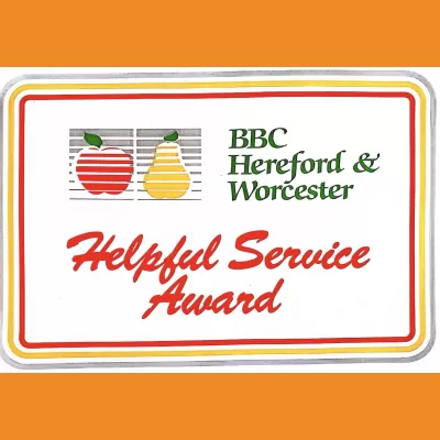 BBC Hereford & Worcester ‘Helpful Service Award’ Sticker 1989