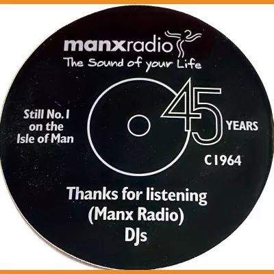 Manx Radio 45th Birthday Sticker 2000s