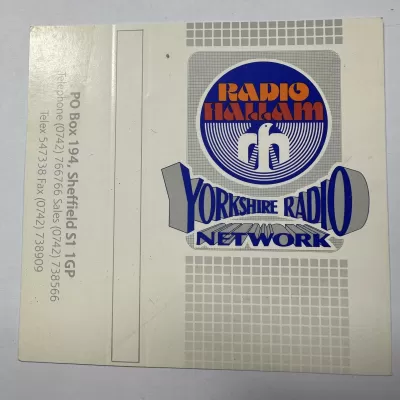 Radio Hallam cassette insert, 1980s.