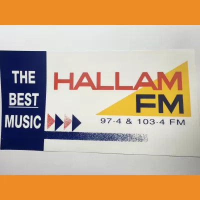 Hallam FM sticker, 1990s.