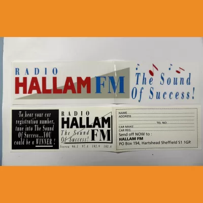 Radio Hallam FM - The Sound of Success sticker - 1990s