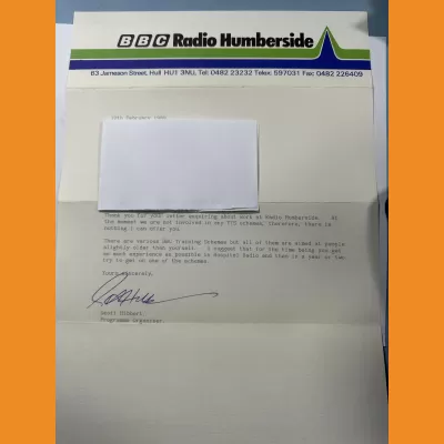 BBC Radio Humberside letterhead, 1989.