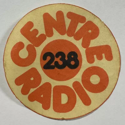 Centre Radio sticker, 1980s.