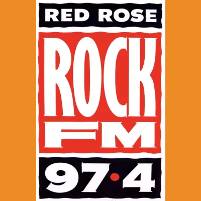 Red Rose Rock FM Car Sticker 1990