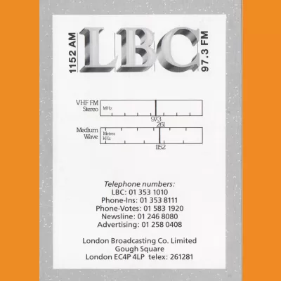 LBC 1987 Photocard Rear