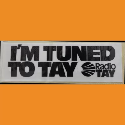 Radio Tay 'I'm tuned to Tay' sticker 1983