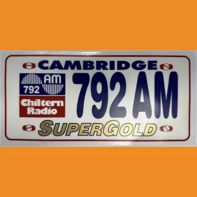 Chiltern SuperGold - Cambridge 792 AM sticker, 1990s