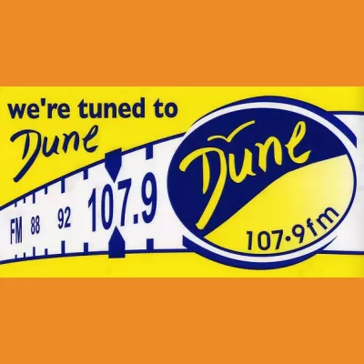 Dune FM "We're tuned to Dune" car sticker
