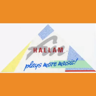 Hallam FM "Plays More Music" window sticker late 80s