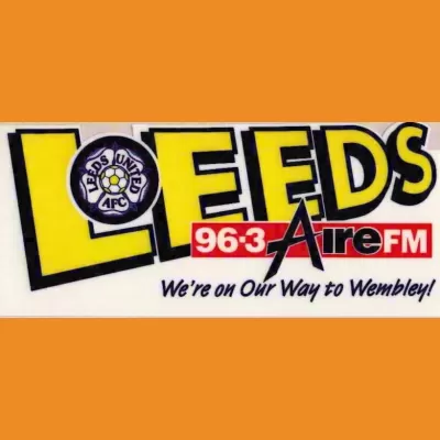 Aire FM / Leeds United "We're on Our Way to Wembley!" sticker