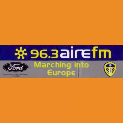 Aire FM / Leeds United "Marching into Europe" sticker