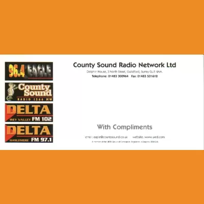 County Sound Radio Network compliments slip (incl. Eagle and Delta)