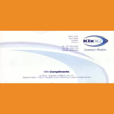Kix 96.2 compliments slip