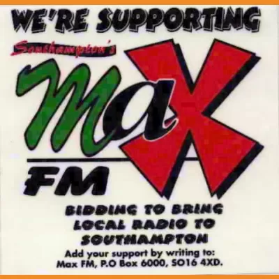 We're supporting Southampton's Max FM bid... sticker