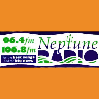 Neptune Radio "for the best songs and the big news" window sticker