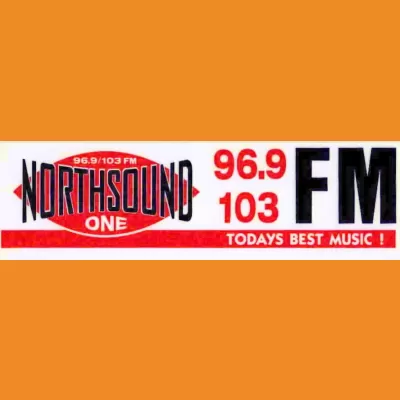 Northsound One "Today'sBbest Music" window sticker, mid 90s