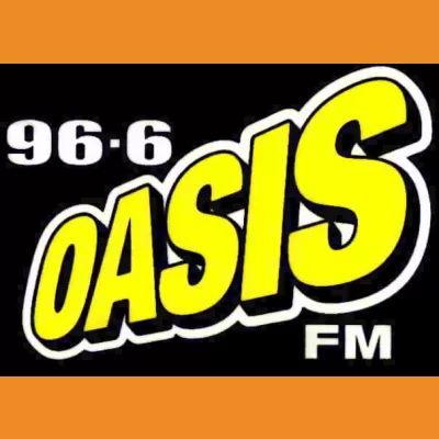 96.6 Oasis FM sticker, late 1990s
