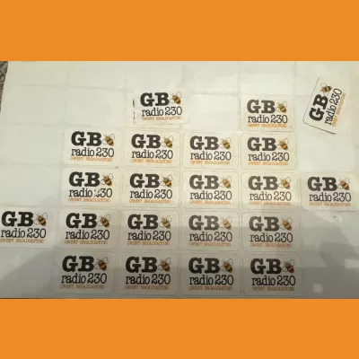 GB Radio 230 lapel sticker sheet