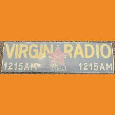 Virgin Radio 1215AM sticker, 1990s