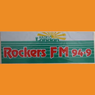BBC Radio London 'Rockers FM' sticker 1986