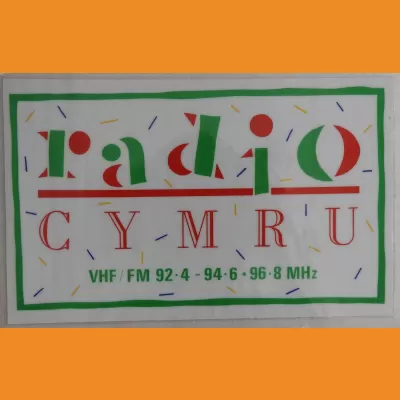 BBC Radio Cymru sticker 1988
