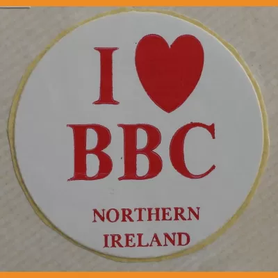 BBC Northern Ireland sticker 1989