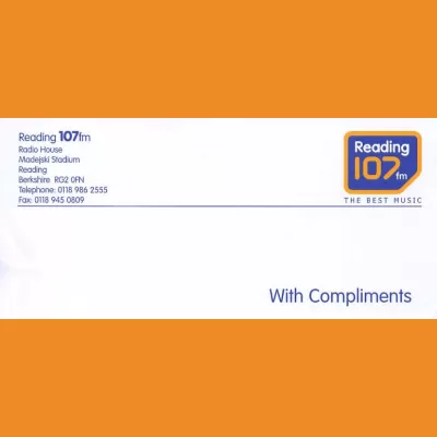 Reading 107 FM compliments slip