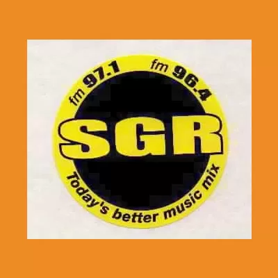 SGR FM "Today's better music mix" round sticker, c. 2000