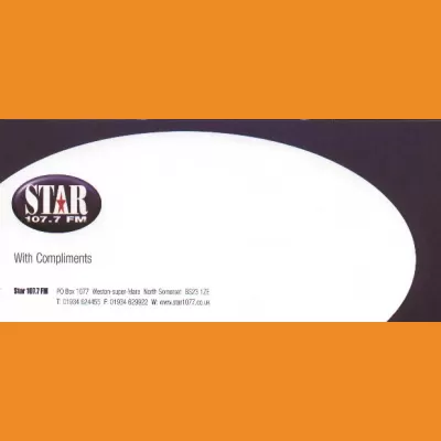Star 107.7 FM compliments slip, 00s