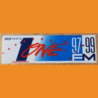 BBC Radio 1 97-99 FM car sticker, early 1990s
