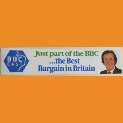 BBC East sticker - Wogan promotion - 1985