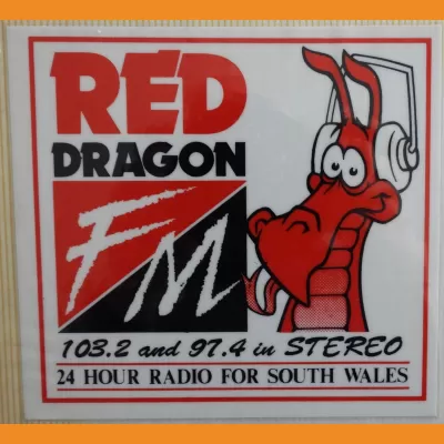 Red Dragon FM sticker 1991