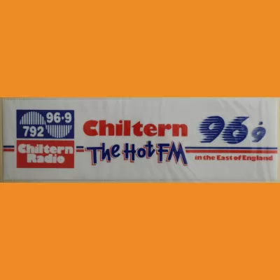 Chiltern Radio 'The Hot FM in the East of England' sticker 1990